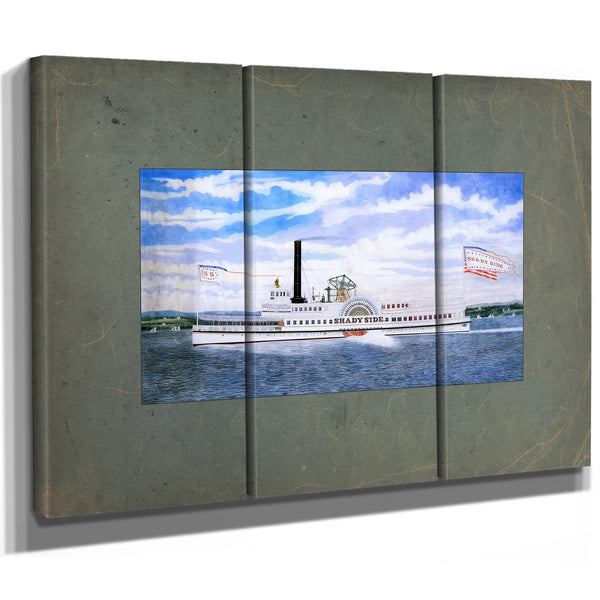 Steamboat Shady Side Hudson River Sidewheel Passenger Steamer — Framed Wall Art Room View | Bella Frye