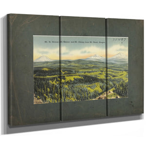Mt St Helens Mt Rainier And Mt Adams From Mt Hood Oregon — vintage wall art by Bella Frye