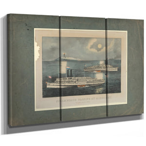 Steamboats Passing at Midnight on Long Island Sound — Framed Wall Art Room View | Bella Frye