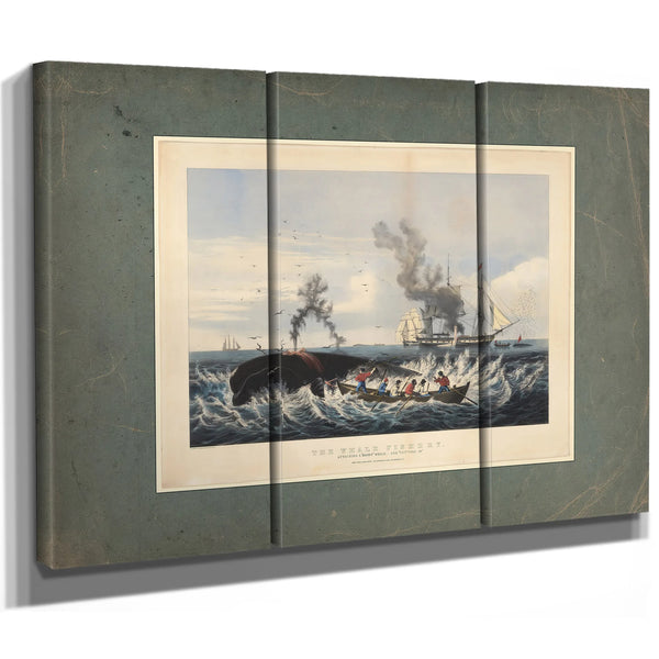 The Whale Fishery Attacking a Right Whale and Cutting In — Framed Wall Art Room View | Bella Frye