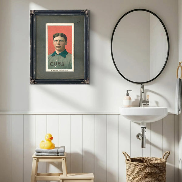 Three Finger Brown Chicago Cubs Baseball Card Portrait 8 — Framed Wall Art Room View | Bella Frye