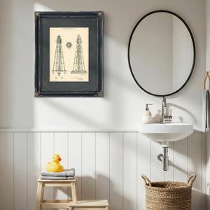 The Keepers Vigil Hilton Head Range Light Blueprint — Framed Wall Art Room View | Bella Frye