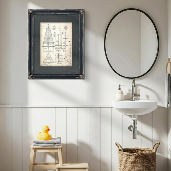 The Keepers Blueprint Apalachicola Lighthouse Engineering Plans of 191 — Framed Wall Art Room View | Bella Frye