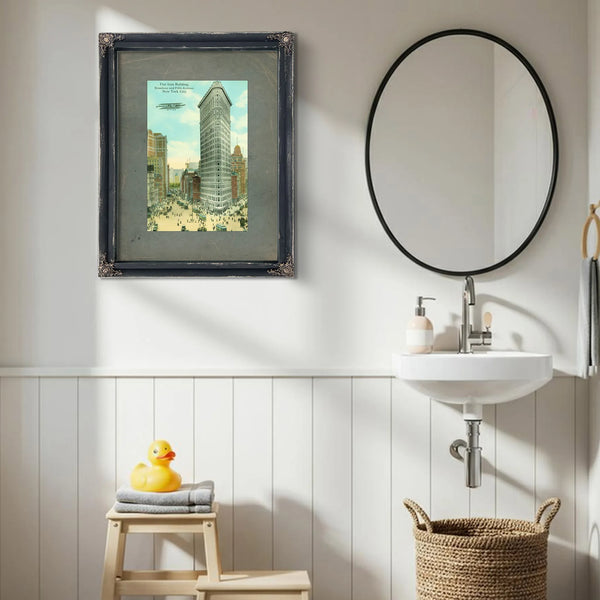 The Iron Sentinel Manhattans Wedge of Progress — Framed Wall Art Room View | Bella Frye