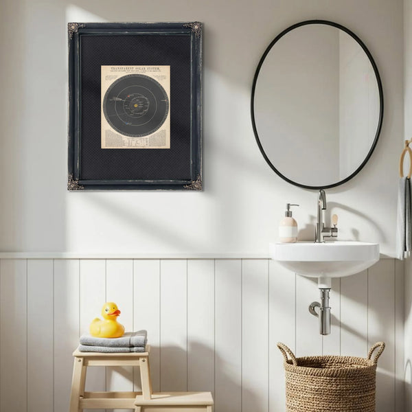 The Celestial Machinery — Reynolds' Transparent Solar System — Framed Wall Art Room View | Bella Frye