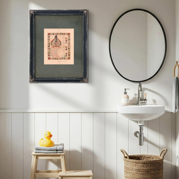 Arms of Washington and Pedigree of Washington 1858 — Framed Wall Art Room View | Bella Frye