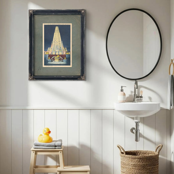 The Prometheus Tower Art Deco Monolith Rising From Manhattans Electric Night — Framed Wall Art Room View | Bella Frye