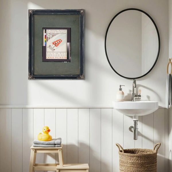 Up Where Winter Calls to Play Olympic Bobsled Run Lake Placid J Rivolta — Framed Wall Art Room View | Bella Frye