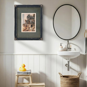 Train Halted by Fire With Crowd Watching 19th Century — Framed Wall Art Room View | Bella Frye