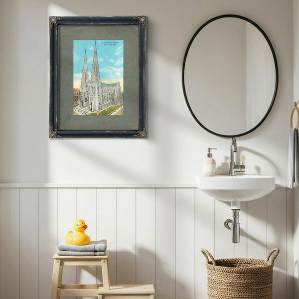 The Gothic Spires of Fifth Avenue a Monument in Stone and Shadow — Framed Wall Art Room View | Bella Frye