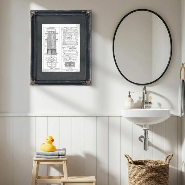 The Sunken Chamber Baltimore Caisson Engineering Blueprint — Framed Wall Art Room View | Bella Frye