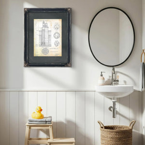The Keepers Fortress Baltimore Harbor Light Engineering Blueprint — Framed Wall Art Room View | Bella Frye