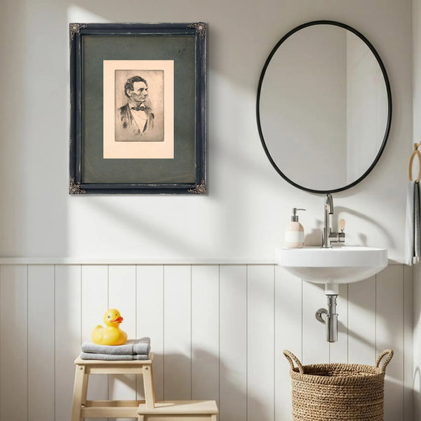 Abraham Lincoln Bust Portrait Without Beard 19 192 — Framed Wall Art Room View | Bella Frye