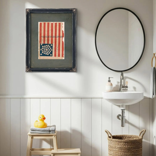 American Flag Campaign Banner for Stephen a Douglas and Herschel V Johnson 186 — Framed Wall Art Room View | Bella Frye