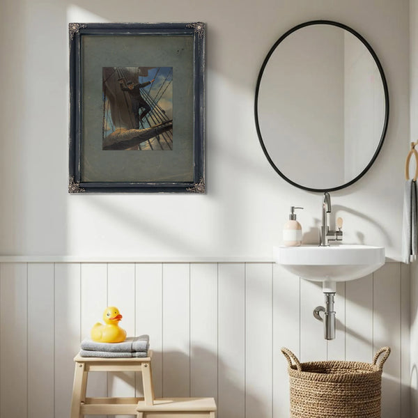 Lashed to the Shroudsfarragut Passing the Forts at Mobile in His Flagship Hartford 1864 187 — Framed Wall Art Room View | Bel