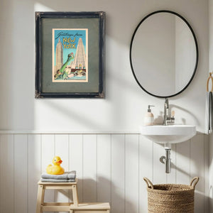 Lady Libertys Concrete Cosmos a Manhattan Postcard Relic — Framed Wall Art Room View | Bella Frye