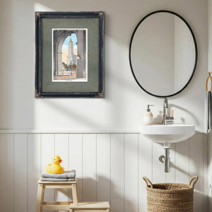 Cathedral of Commerce Through the Archway of Power — Framed Wall Art Room View | Bella Frye