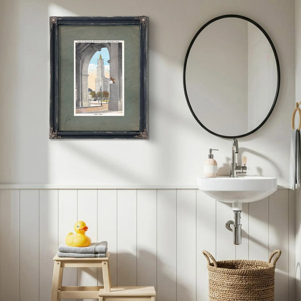 Cathedral of Commerce Through the Archway of Power — Framed Wall Art Room View | Bella Frye
