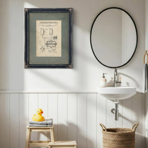 The Atwood Apparatus Blueprint for Liquid Clarity — Framed Wall Art Room View | Bella Frye