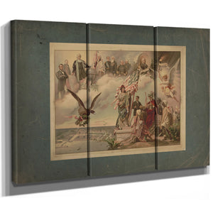 Depiction of Chicago Worlds Fair in Lower Left Allegorical Figures on the Ri — Framed Wall Art Room View | Bella Frye