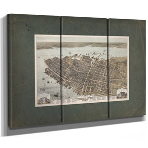 Birds Eye View of the City of Charleston South Carolina 1872 1872 — Framed Wall Art Room View | Bella Frye