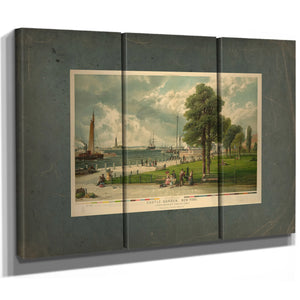 Castle Garden New York Showing Bartholdis Statue of Liberty 1887 — Framed Wall Art Room View | Bella Frye