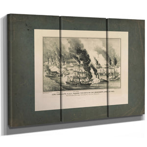 Com Farraguts Fleet Passing the Forts on the Mississippi April 24th 1862 the — Framed Wall Art Room View | Bella Frye