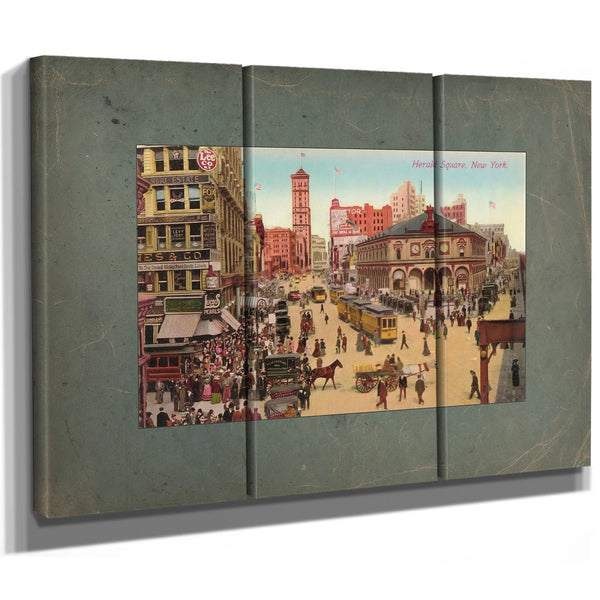 The Crossroads of Commerce Herald Squares Gilded Chaos — Framed Wall Art Room View | Bella Frye
