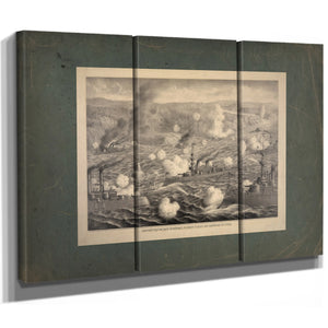 Destruction of Admiral Cerveras Spanish Fleet Off Santiago De Cube 1898 — Framed Wall Art Room View | Bella Frye