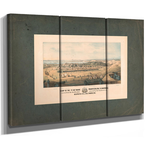 Camp of the 7th Maine Volunteers as Seen From the Fortifications Erected by — Framed Wall Art Room View | Bella Frye