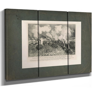 Bombardment of Island Number Ten in the Mississippi River by the Gunboat and — Framed Wall Art Room View | Bella Frye
