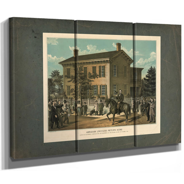 Abraham Lincolns Return Home After His Successful Campaign for the Presidency — Framed Wall Art Room View | Bella Frye