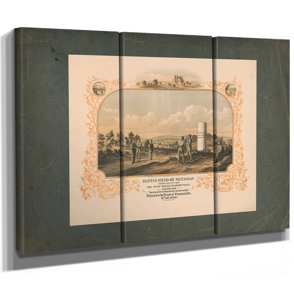 Battle Field of Manassas Fought July 21th 1861 1872 — Framed Wall Art Room View | Bella Frye