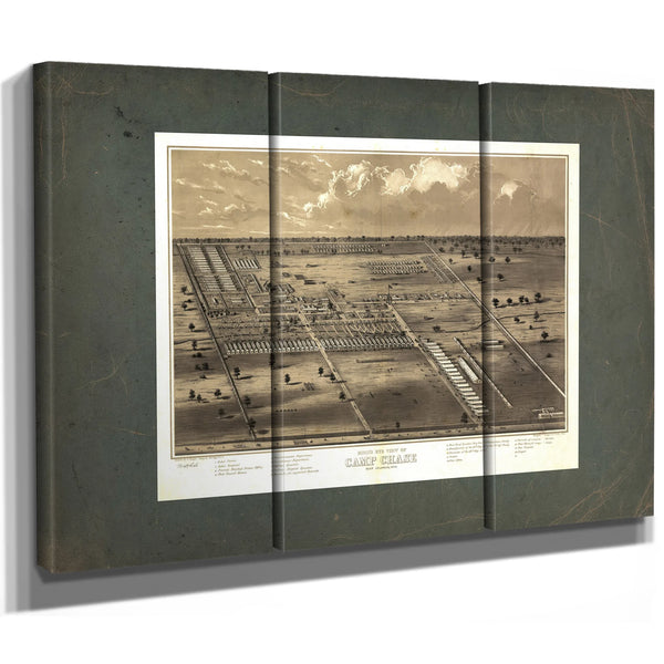 Birds Eye View of Camp Chase Near Columbus Ohio 186s — Framed Wall Art Room View | Bella Frye