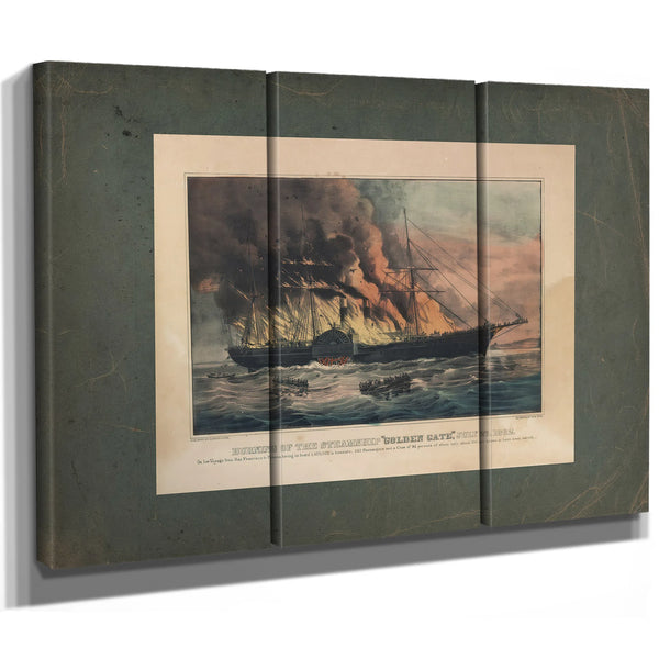 Burning of the Steamship Golden Gate _july 27 1862 1862 — Framed Wall Art Room View | Bella Frye