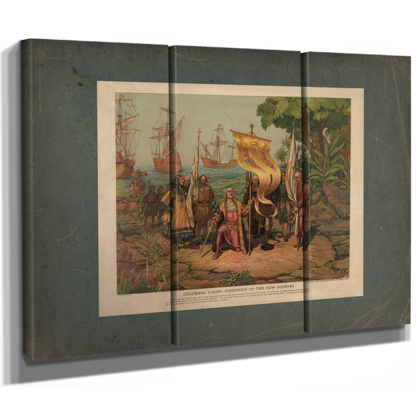 Columbus Taking Possession of the New Country 1893 — Framed Wall Art Room View | Bella Frye