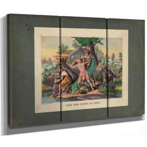 Daniel Boone Protects His Family 1874 — Framed Wall Art Room View | Bella Frye