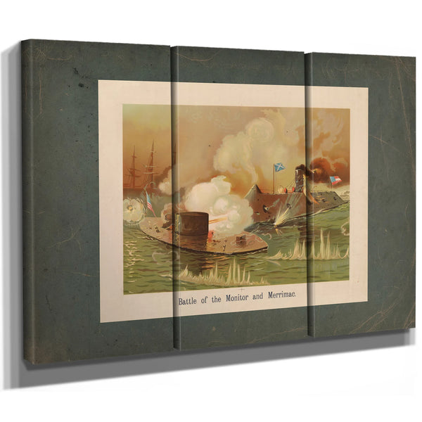 Battle of the Monitor and Merrimac 1889 — Framed Wall Art Room View | Bella Frye