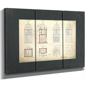 The Keepers Blueprint Fort Carroll Light Station Technical Drawings — Framed Wall Art Room View | Bella Frye