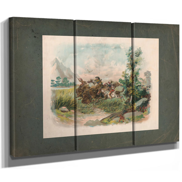 Buffalo Hunt in the Wild West 1897 — Framed Wall Art Room View | Bella Frye