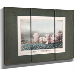 Grand Salute at Vera Cruz From the American Fleet and the Castle San Juan Du — Framed Wall Art Room View | Bella Frye