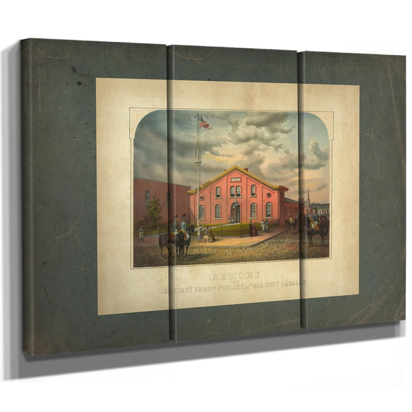 Armory of the First Troop Philadelphia City Cavalry 1863 — Framed Wall Art Room View | Bella Frye