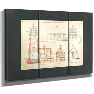 The Cape Blanco Light Station Blueprint Guardian of the Oregon Coast — Framed Wall Art Room View | Bella Frye