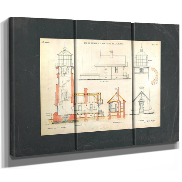 The Cape Blanco Light Station Blueprint Guardian of the Oregon Coast — Framed Wall Art Room View | Bella Frye