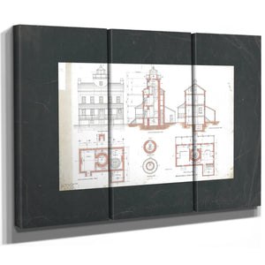 The Keepers Blueprint Blackistone Island Light Station — Framed Wall Art Room View | Bella Frye