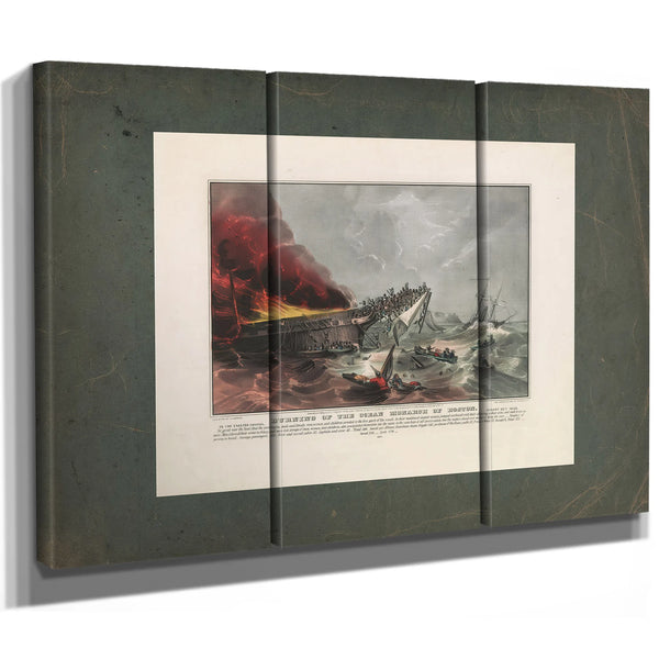 Burning of the Ocean Monarch of Boston in the English Channel August 24th 18 — Framed Wall Art Room View | Bella Frye