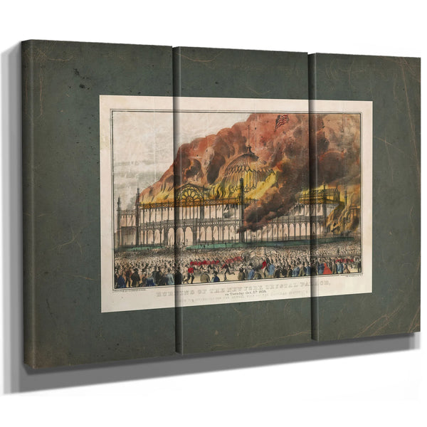 Burning of the New York Crystal Palace_ on Tuesday Oct 5th 1858 1858 — Framed Wall Art Room View | Bella Frye