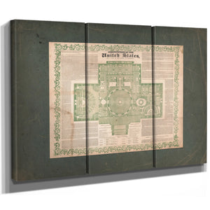 Constitution of the United States and a Plan of the Capitol at Washington 18 — Framed Wall Art Room View | Bella Frye