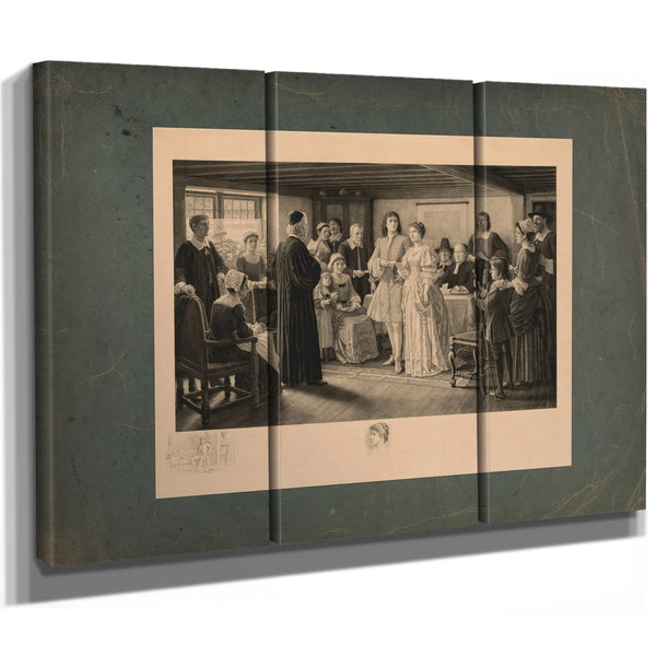 a Colonial Wedding the Marriage of Dr Francis Le Baron and Mary Wilder Plymou — Framed Wall Art Room View | Bella Frye