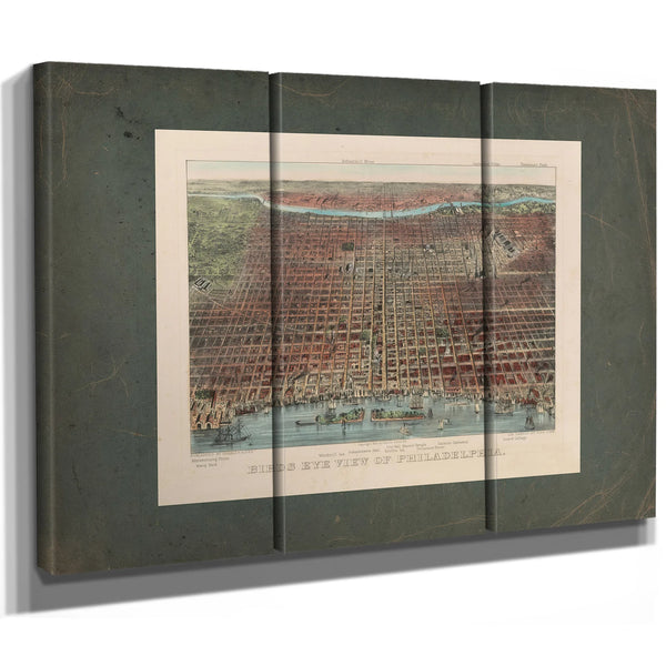 Birds Eye View of Philadelphia 1875 — Framed Wall Art Room View | Bella Frye